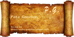 Patz Gaszton névjegykártya